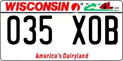 WI license plate 035XOB