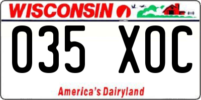 WI license plate 035XOC