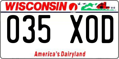 WI license plate 035XOD