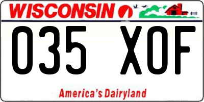WI license plate 035XOF
