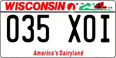 WI license plate 035XOI