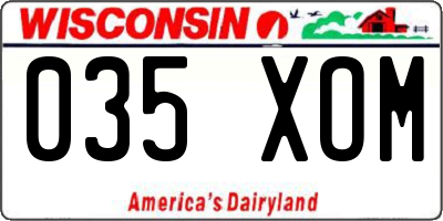 WI license plate 035XOM