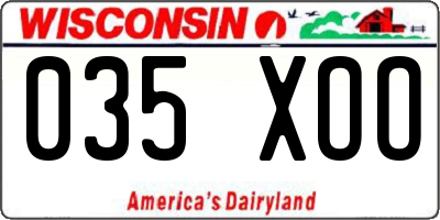 WI license plate 035XOO