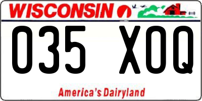 WI license plate 035XOQ