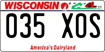 WI license plate 035XOS