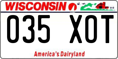 WI license plate 035XOT