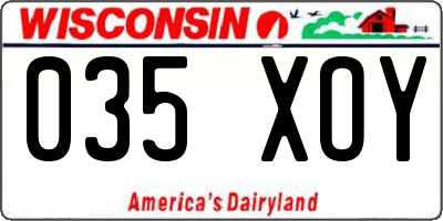 WI license plate 035XOY
