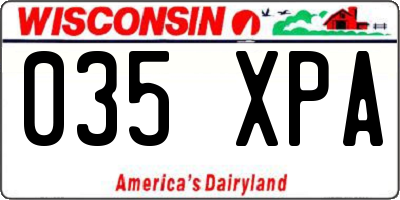 WI license plate 035XPA
