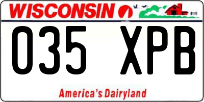 WI license plate 035XPB