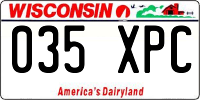 WI license plate 035XPC
