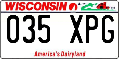 WI license plate 035XPG