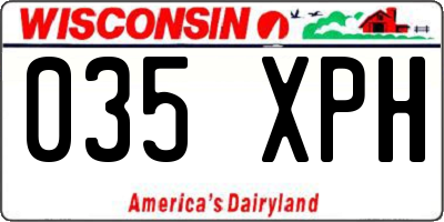 WI license plate 035XPH