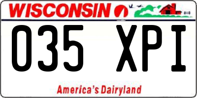 WI license plate 035XPI