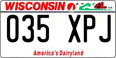 WI license plate 035XPJ