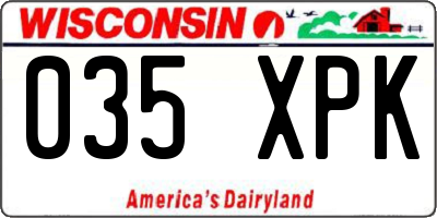 WI license plate 035XPK