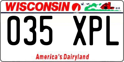 WI license plate 035XPL