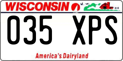 WI license plate 035XPS