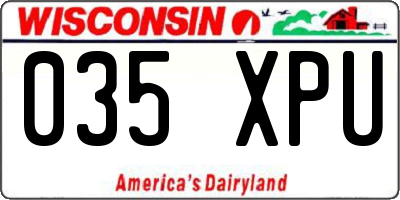 WI license plate 035XPU
