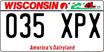WI license plate 035XPX