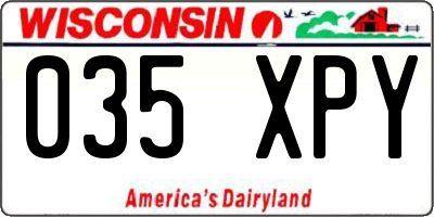 WI license plate 035XPY
