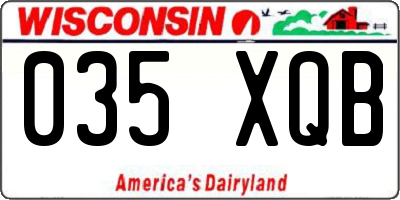 WI license plate 035XQB