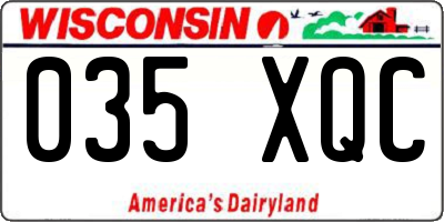 WI license plate 035XQC