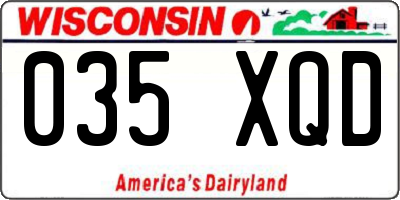 WI license plate 035XQD