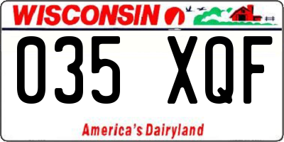 WI license plate 035XQF