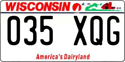 WI license plate 035XQG