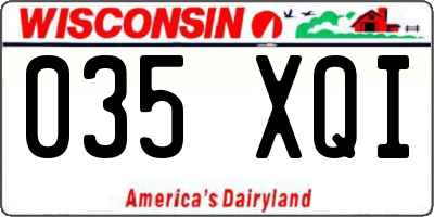 WI license plate 035XQI