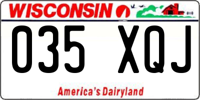 WI license plate 035XQJ