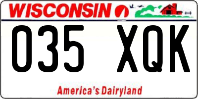 WI license plate 035XQK