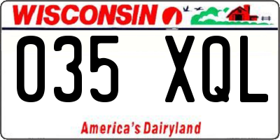WI license plate 035XQL