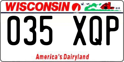 WI license plate 035XQP