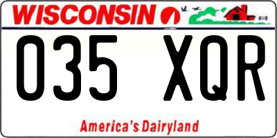 WI license plate 035XQR