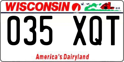 WI license plate 035XQT