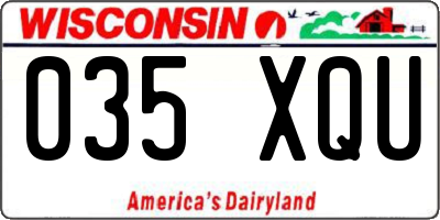 WI license plate 035XQU