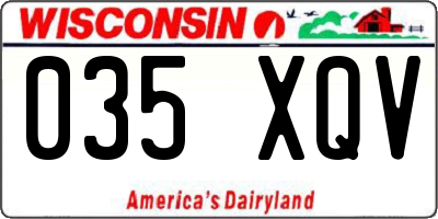 WI license plate 035XQV