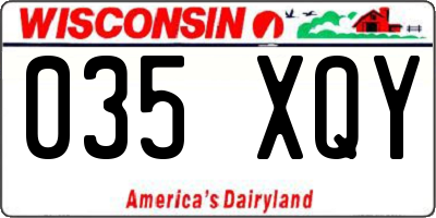 WI license plate 035XQY