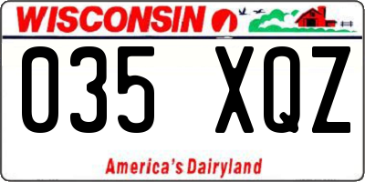 WI license plate 035XQZ
