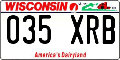 WI license plate 035XRB