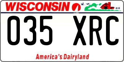WI license plate 035XRC