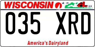 WI license plate 035XRD