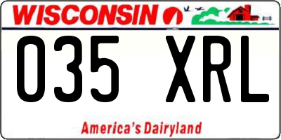 WI license plate 035XRL