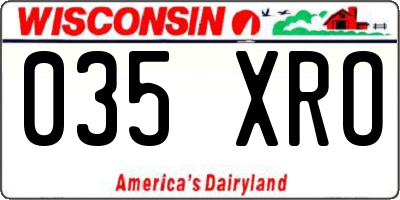 WI license plate 035XRO