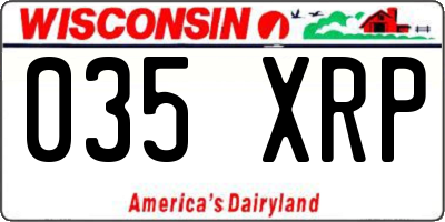 WI license plate 035XRP