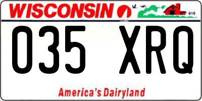 WI license plate 035XRQ