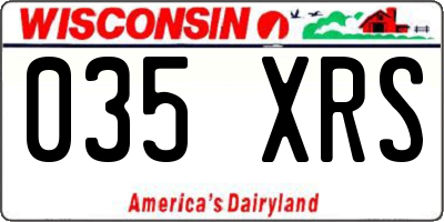 WI license plate 035XRS