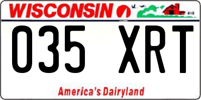 WI license plate 035XRT