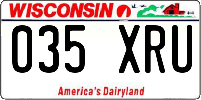 WI license plate 035XRU